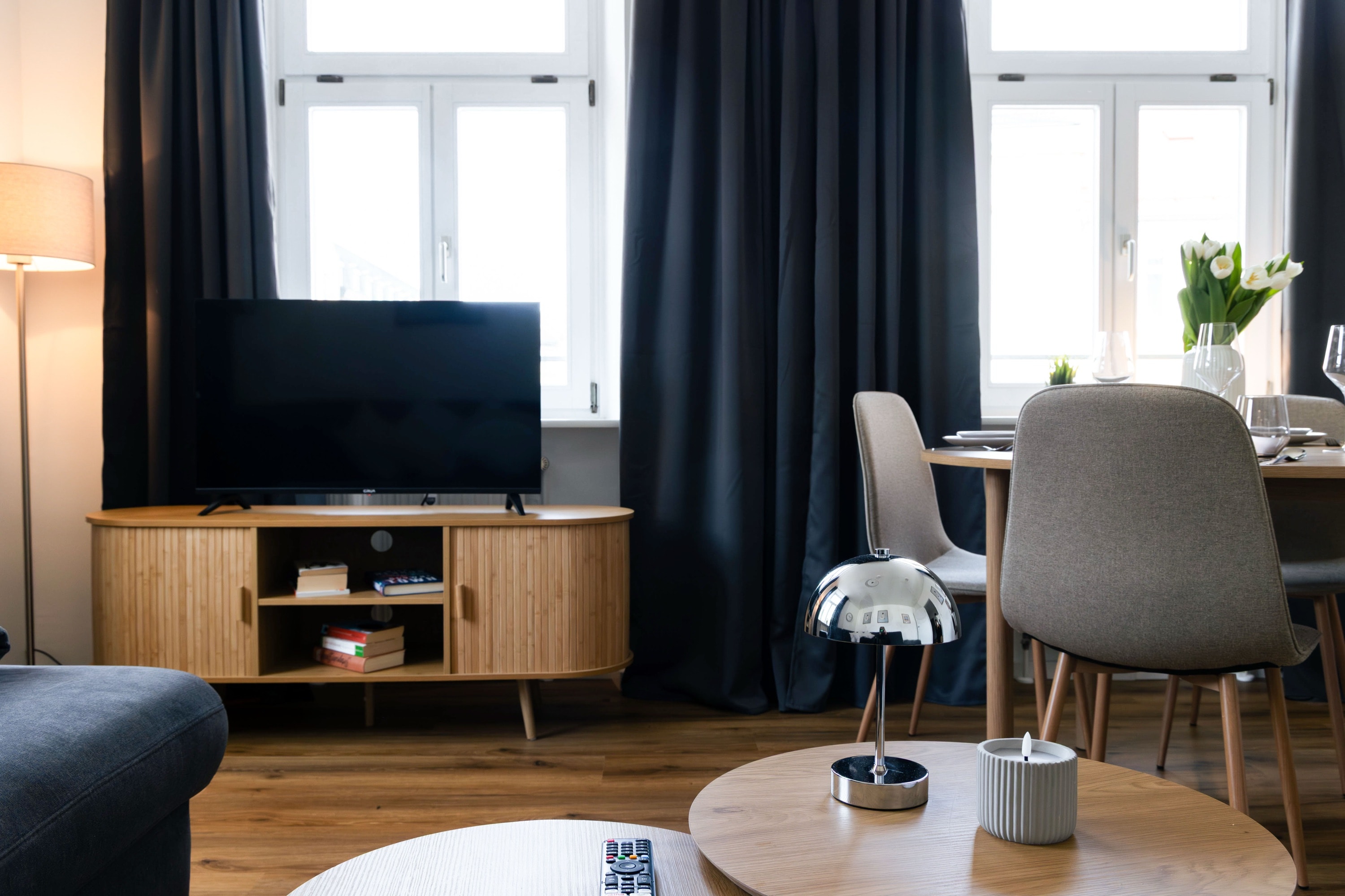 Modernes BeMa Apartment in Bamberg – heller Wohnbereich mit eigener Küche